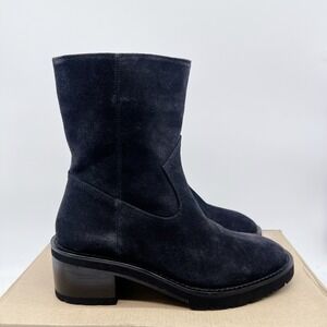 Stuart Weitzman Boulevard Moto Women's Bootie Ankle Boots Black Suede US 6.5 B